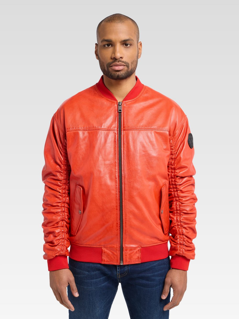 Carlo Colucci Lederjacke  Herren rot, XXL