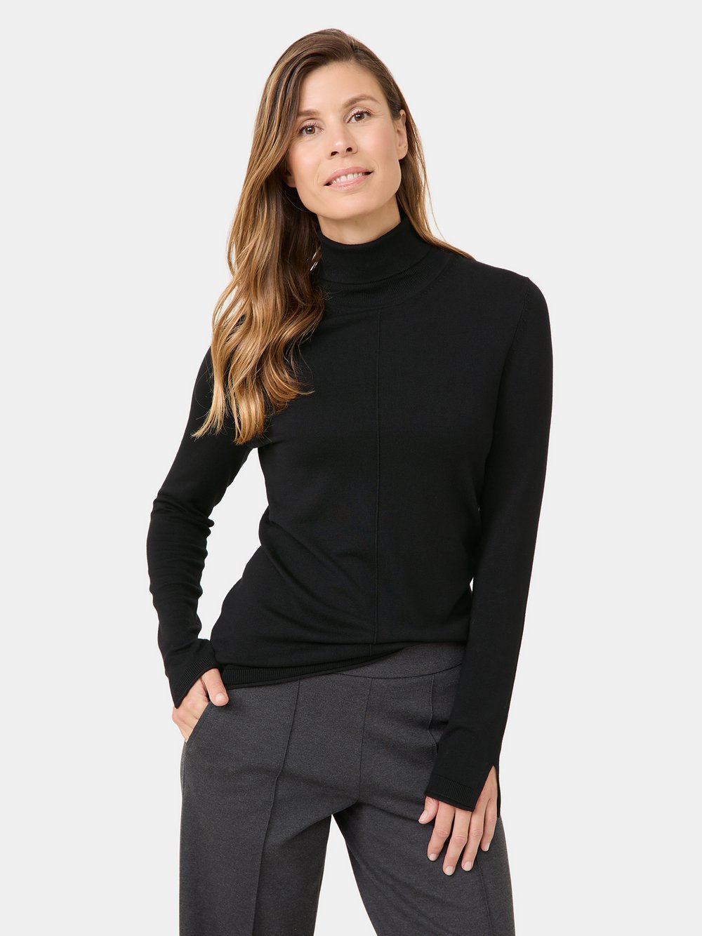 Gerry Weber Rollkragenpullover Damen Viskose schwarz, 38