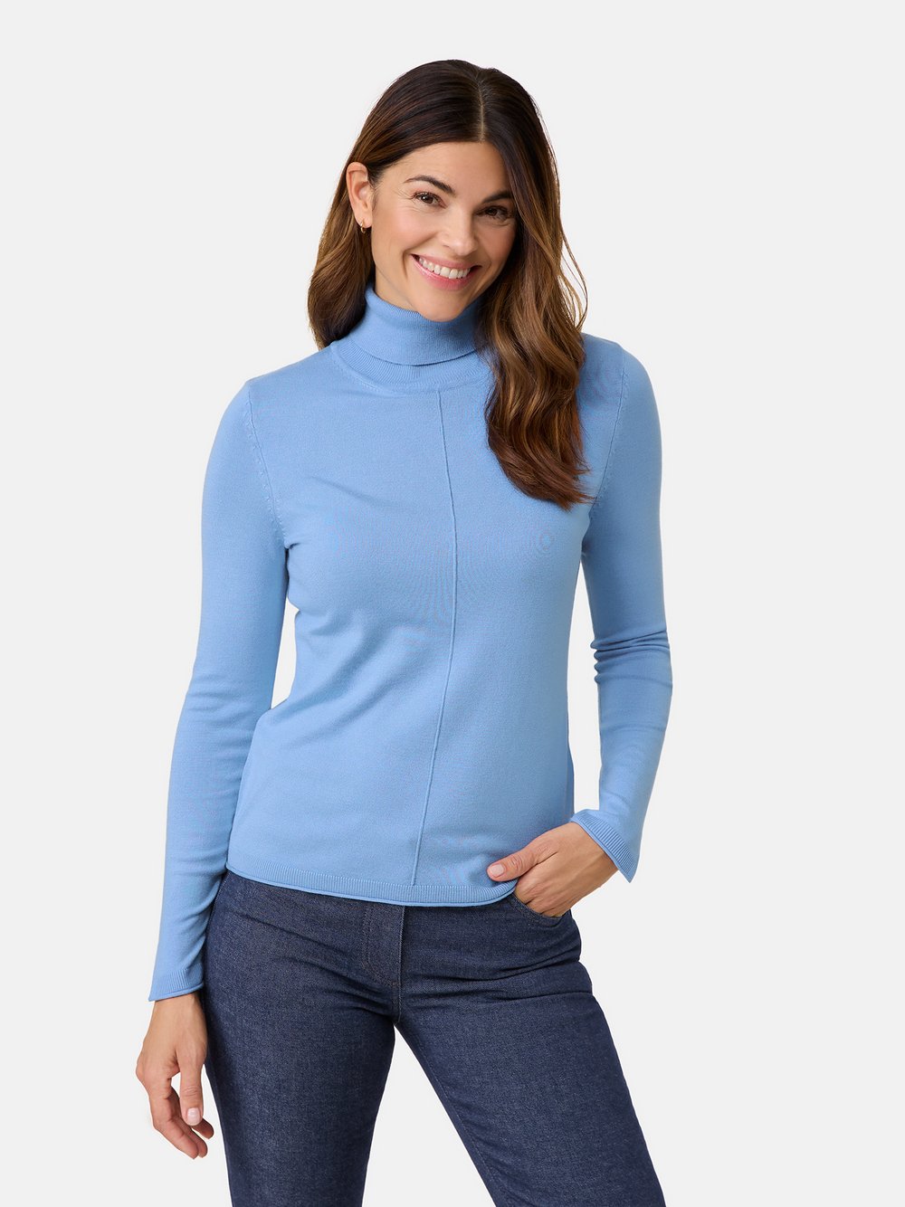 Gerry Weber Rollkragenpullover Damen Viskose blau, 48