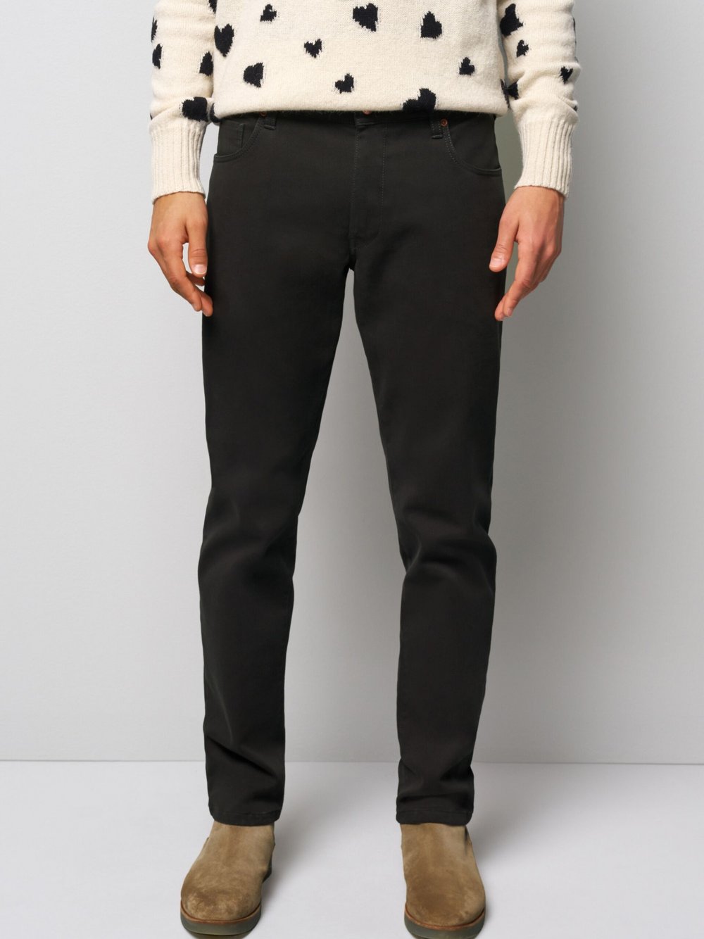 MEYER Five-Pocket Chino Herren Baumwolle schwarz, 34-30