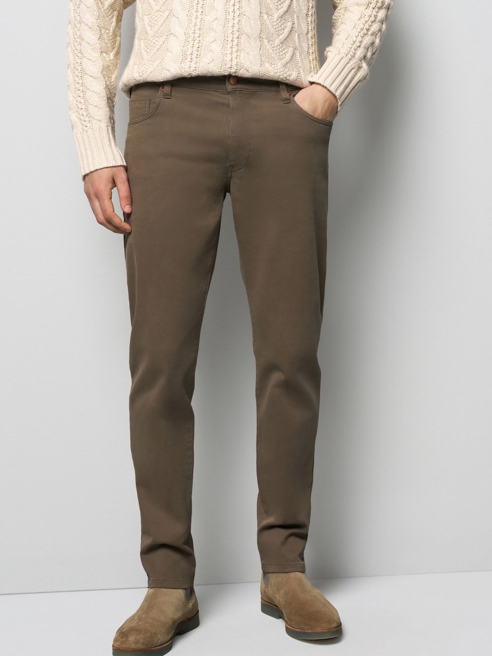 MEYER Five-Pocket Chino Herren Baumwolle braun, 32-34