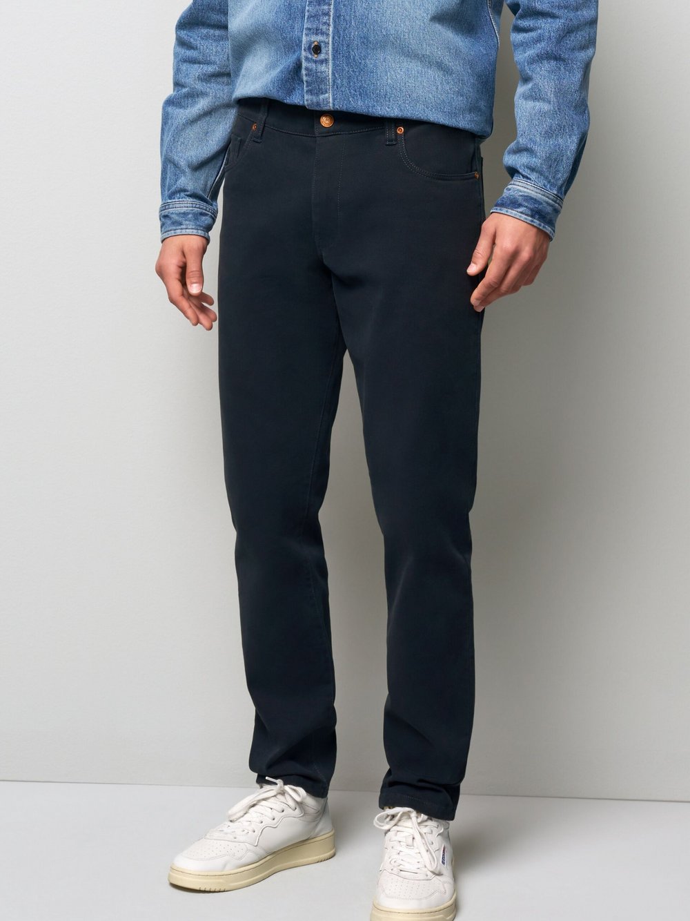 MEYER Five-Pocket Chino Herren Baumwolle blau, 36-36