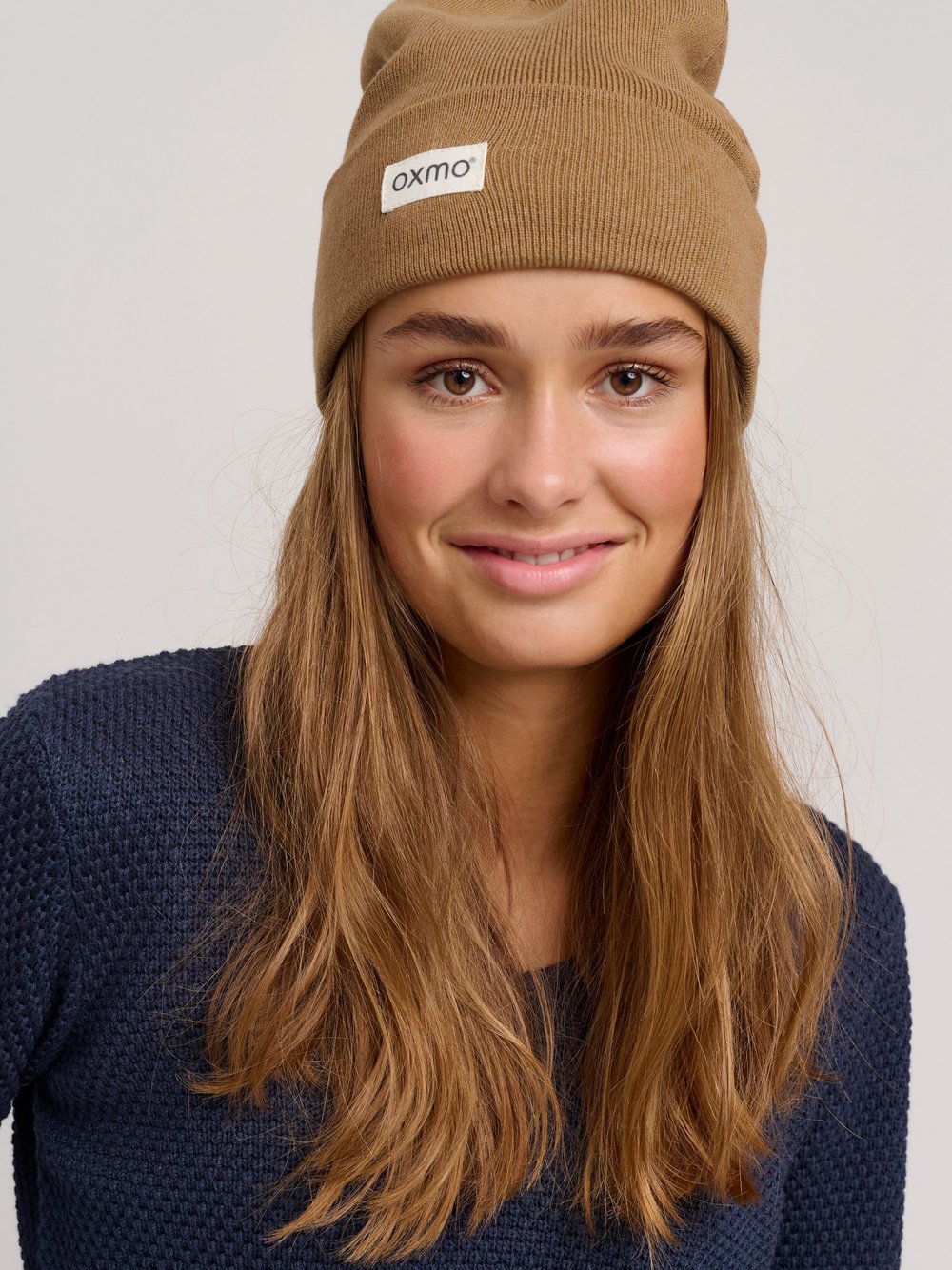 OXMO Beanie Damen Baumwolle braun, ONE SIZE