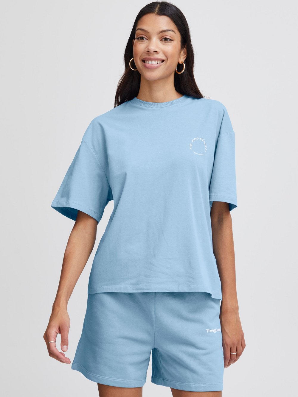 TheJoggConcept. T-Shirt Damen blau bedruckt, XXL