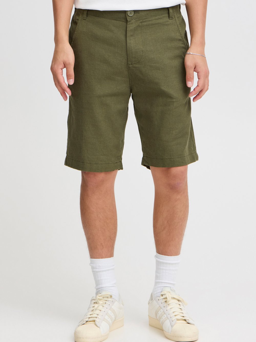 BLEND Shorts Herren grün gemustert, S