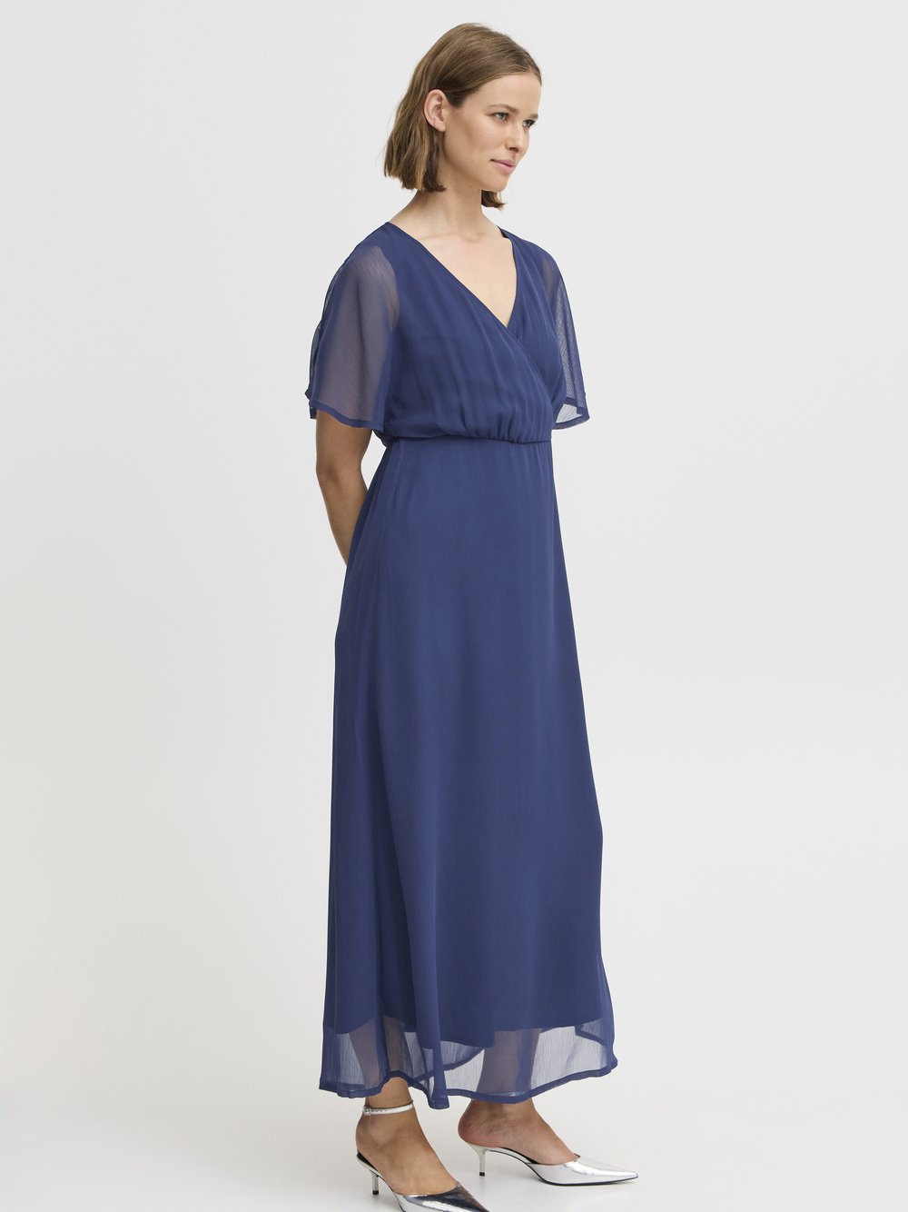 B.Young Kleid Damen blau gemustert, 40