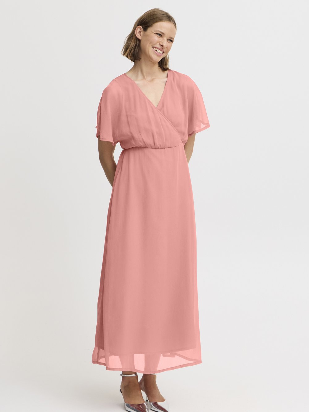 B.Young Kleid Damen rosa gemustert, 40