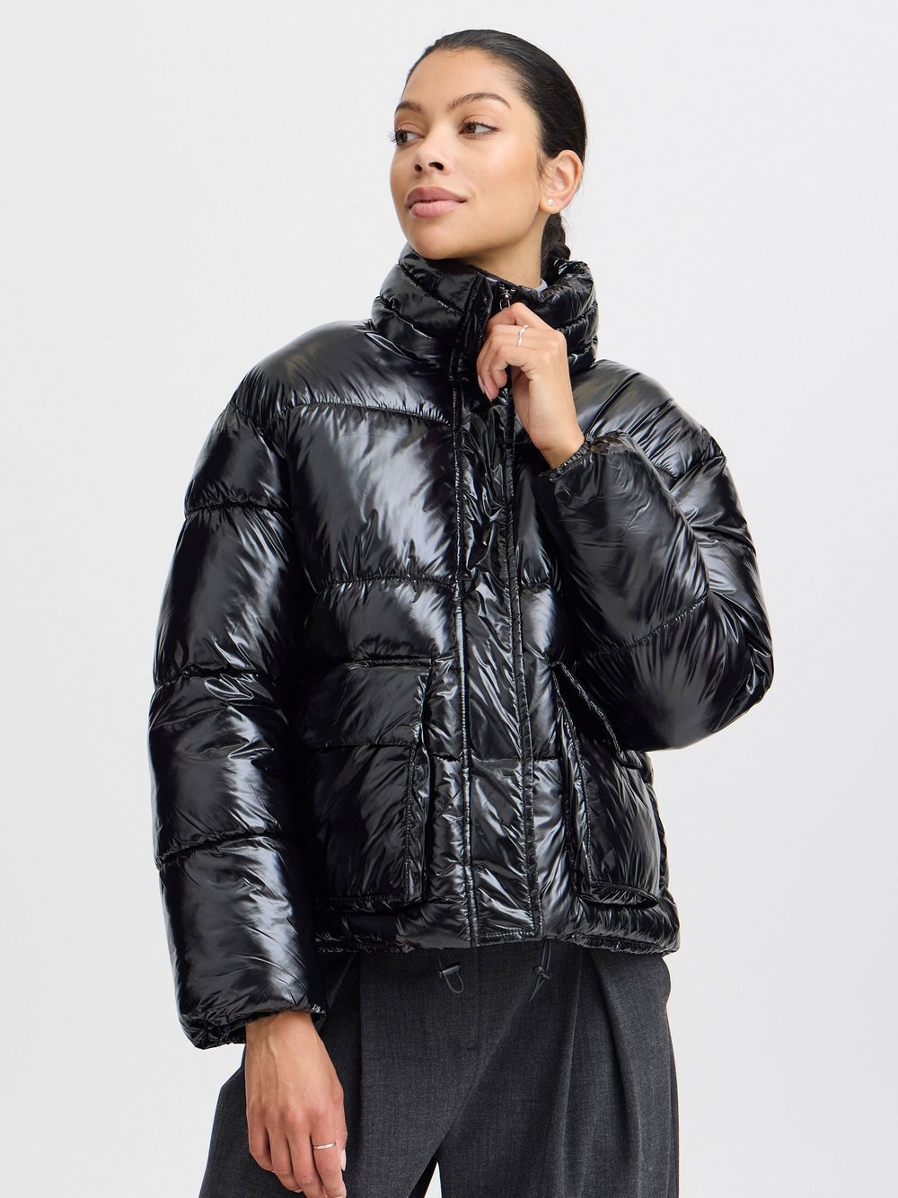 B.Young Winterjacke Damen Polyamid schwarz, 42