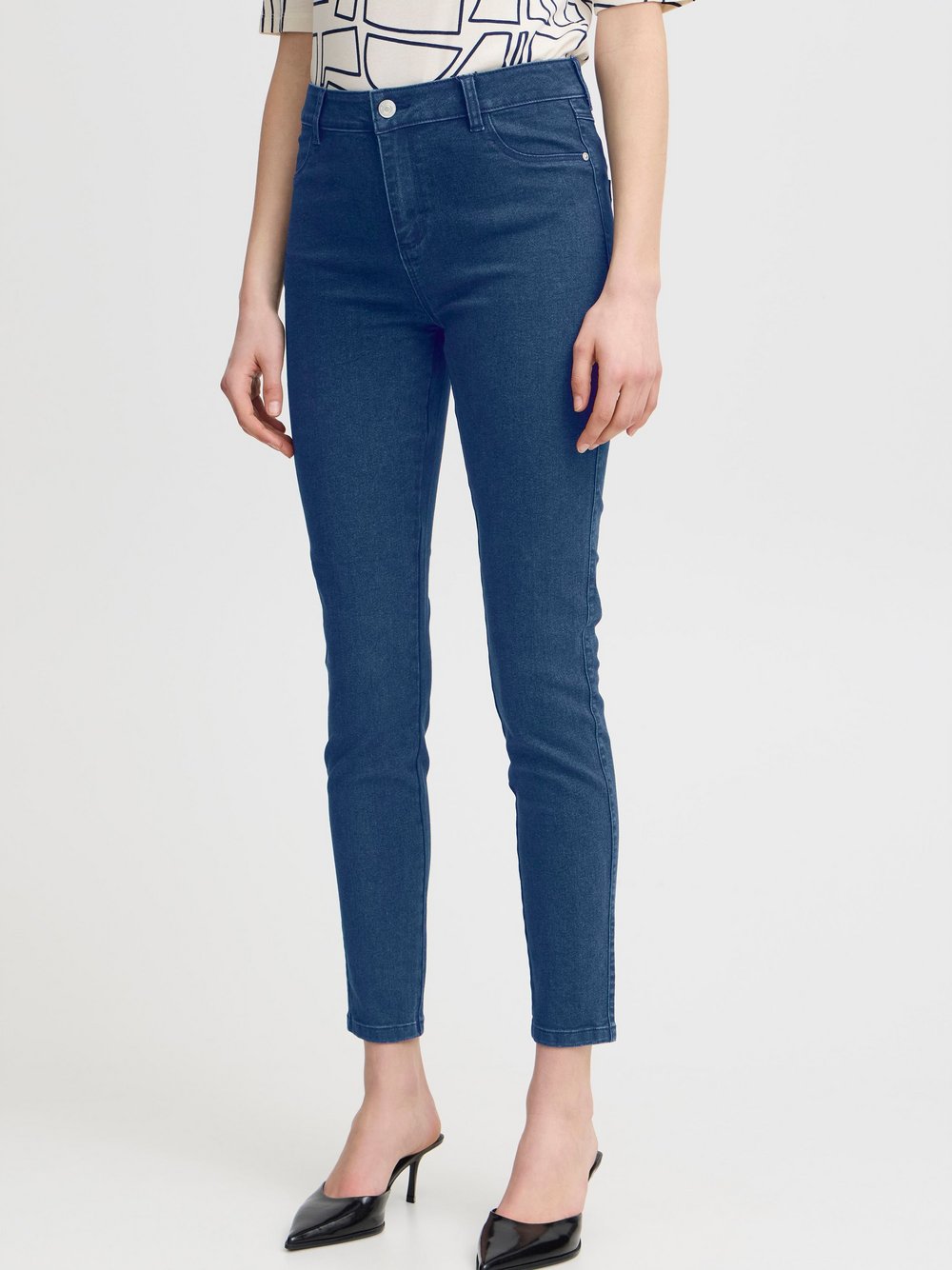 B.Young Jeans Damen blau gemustert, 30