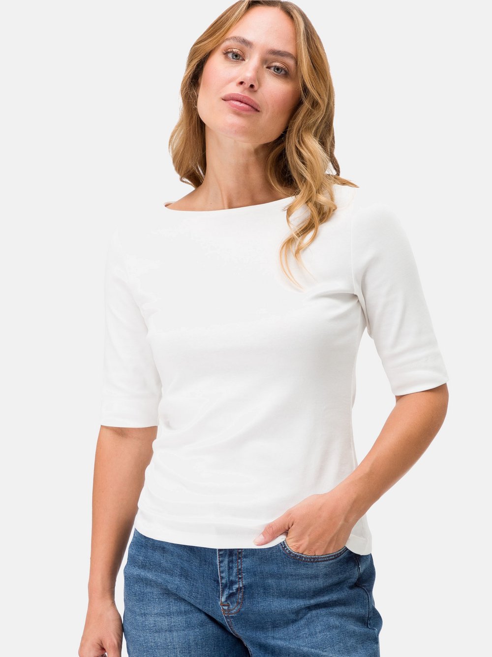 zero Shirt Damen Baumwolle weiß, 42