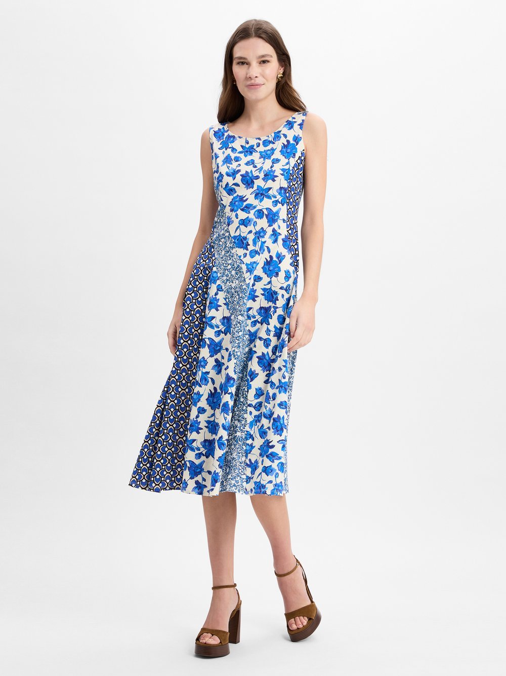 Weekend Max Mara Freizeitkleid Damen Baumwolle blau gemustert, L