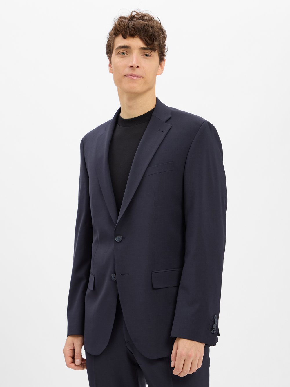 Pierre Cardin Anzug-Sakko Herren Regular Fit Schurwolle blau, 54
