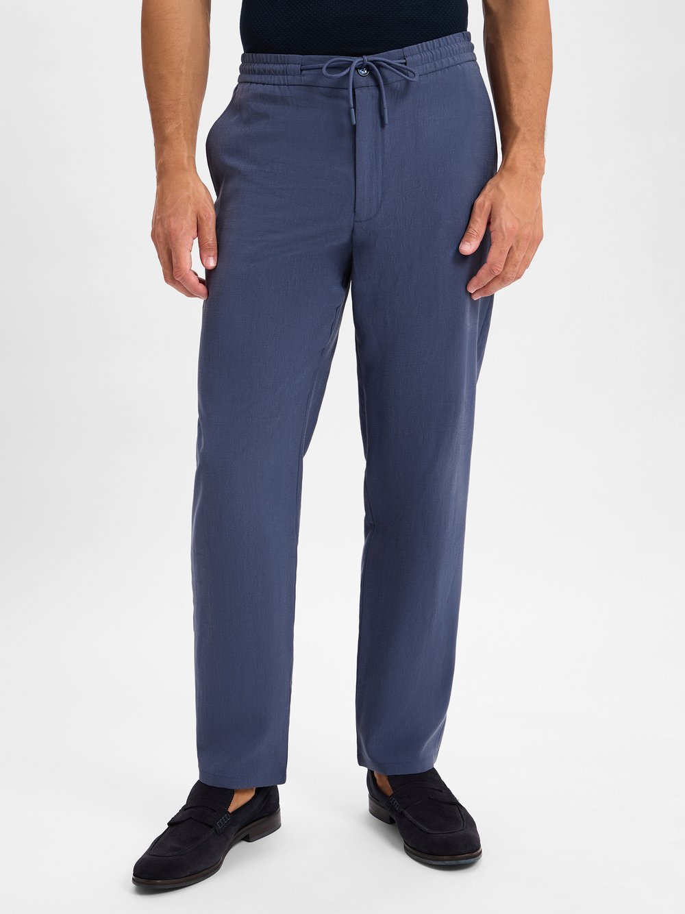 Finshley & Harding London Stoffhose Herren Lyocell blau, 48