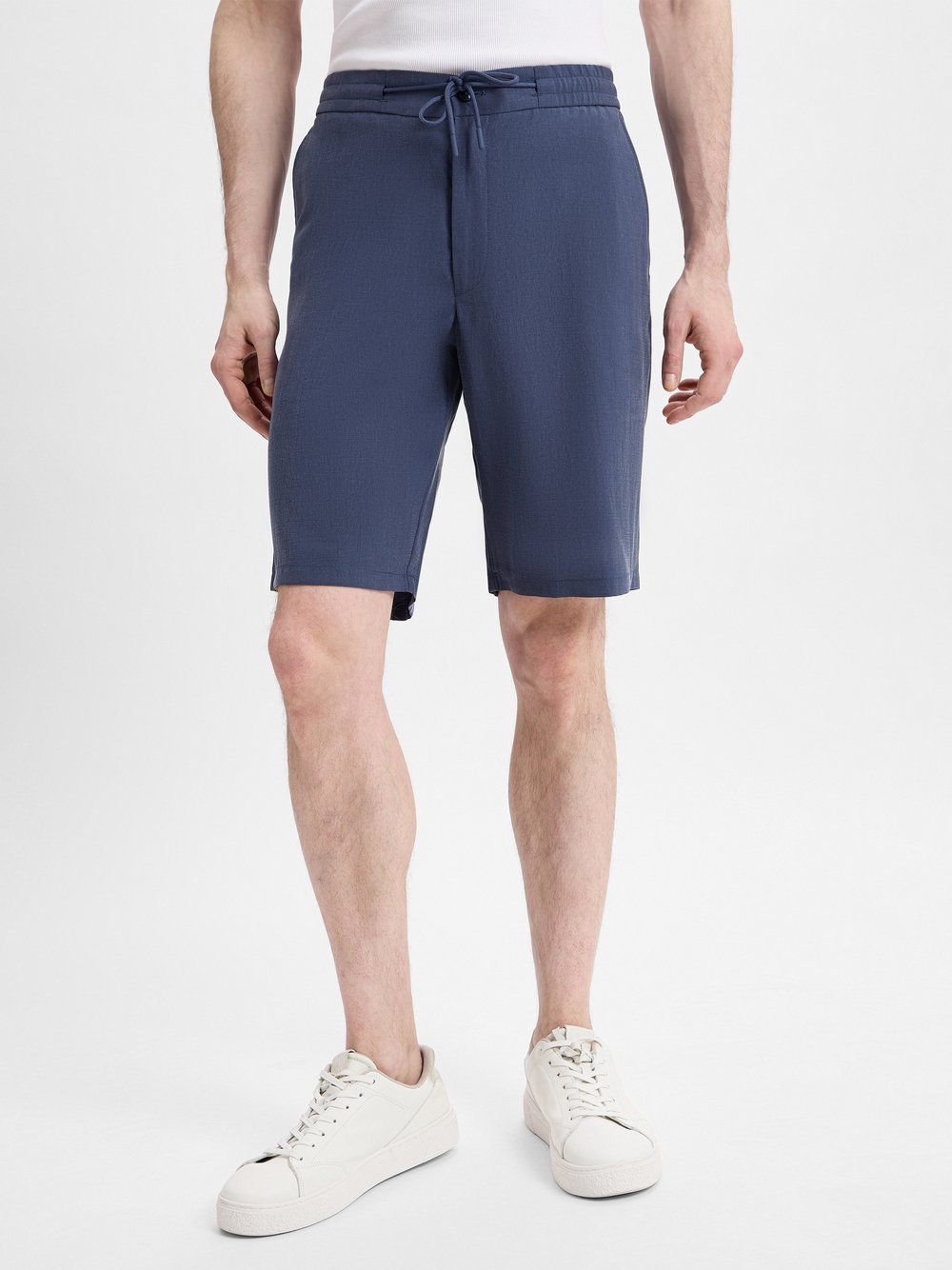 Finshley & Harding London Shorts Herren Lyocell blau, 52