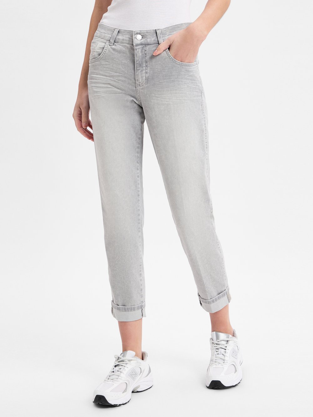 Angels Jeans Damen Baumwolle grau meliert, 40-30