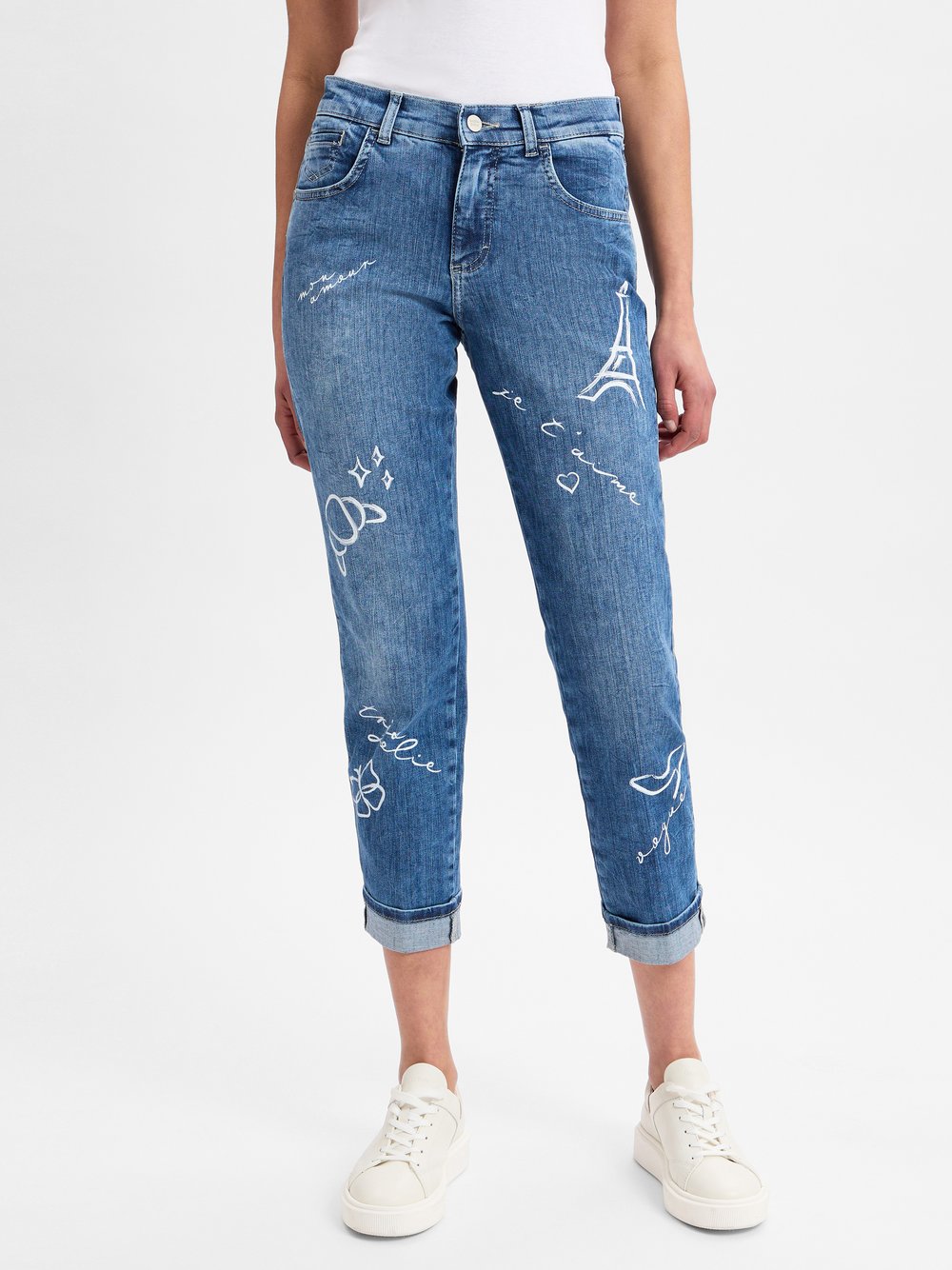 Angels Jeans Damen Baumwolle blau bedruckt, 38-30