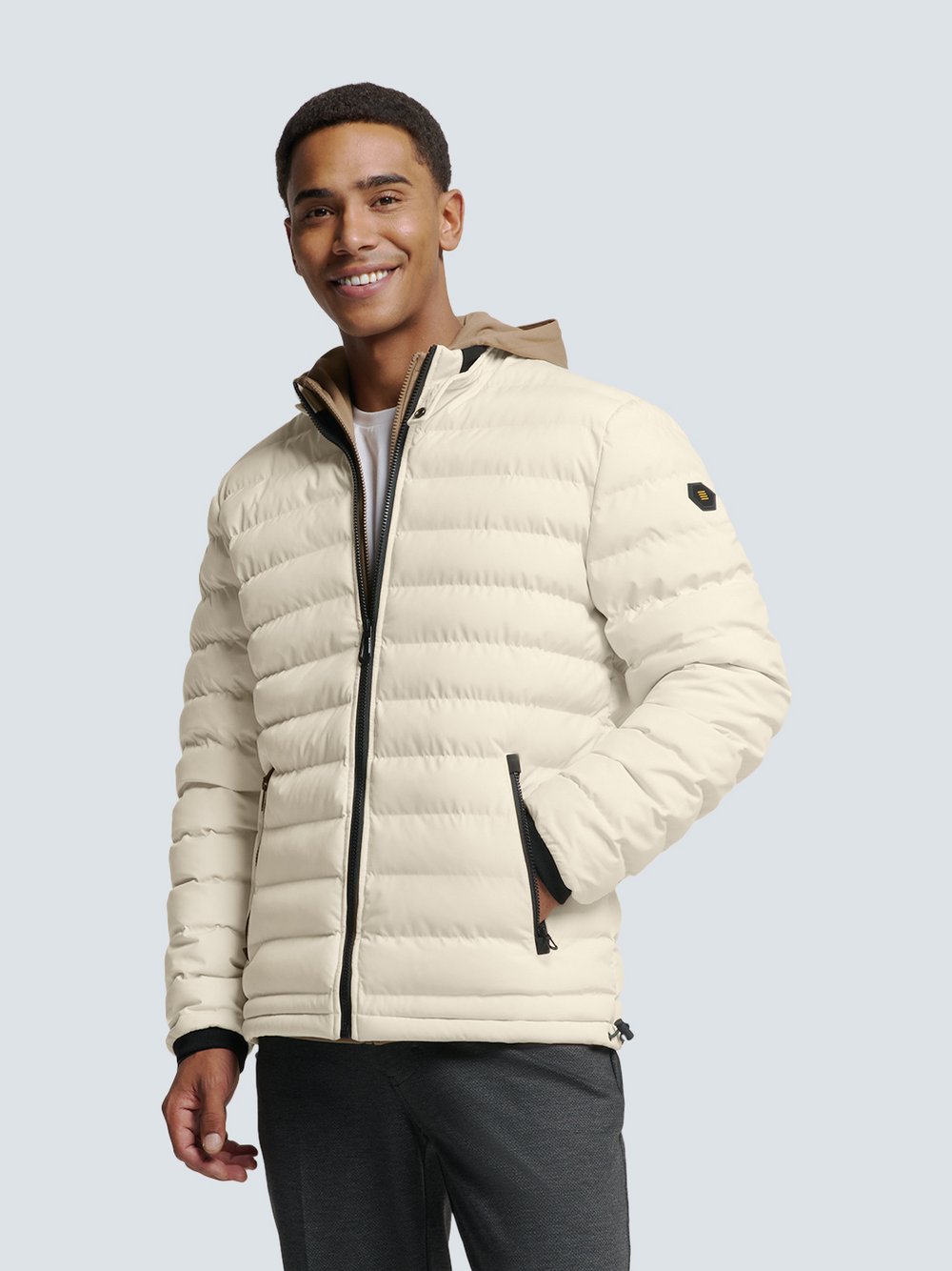 No Excess Leichte Steppjacke mit sportlichem Look Herren beige, L