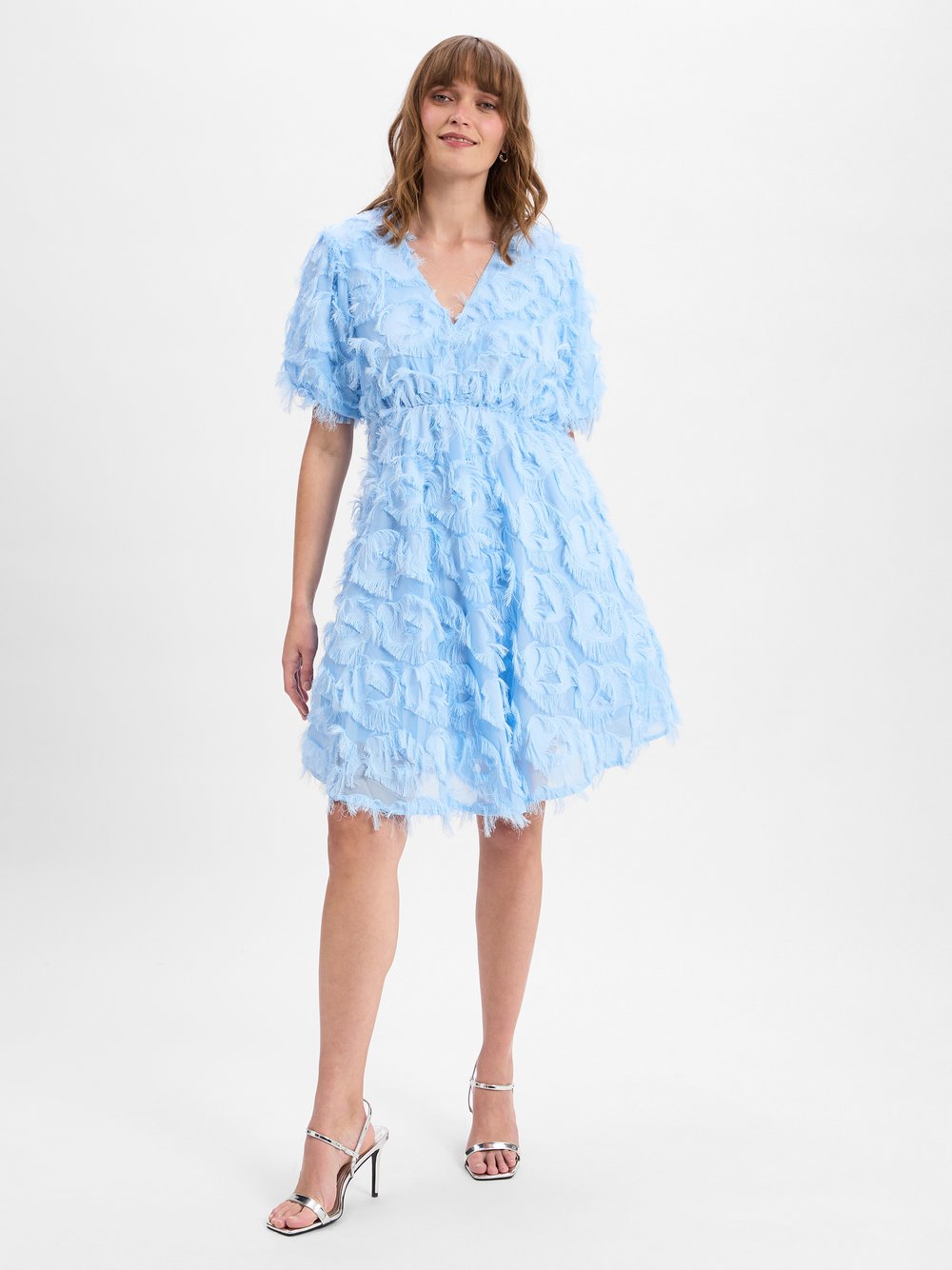 Y.A.S Sommerkleid Damen blau strukturiert, 40