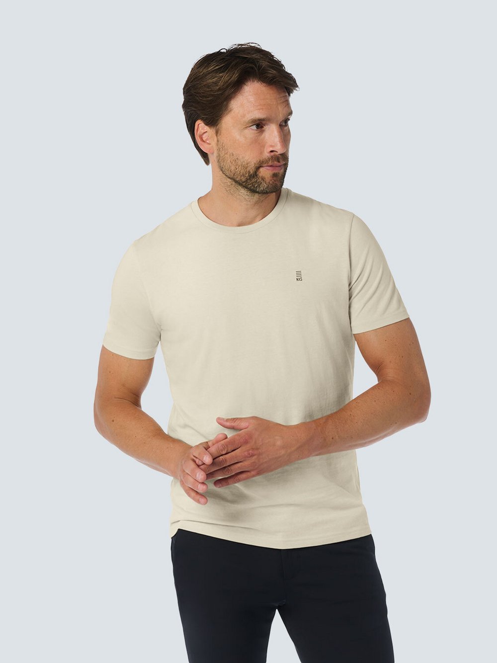 No Excess Basic-T-Shirt Herren Baumwolle beige, L