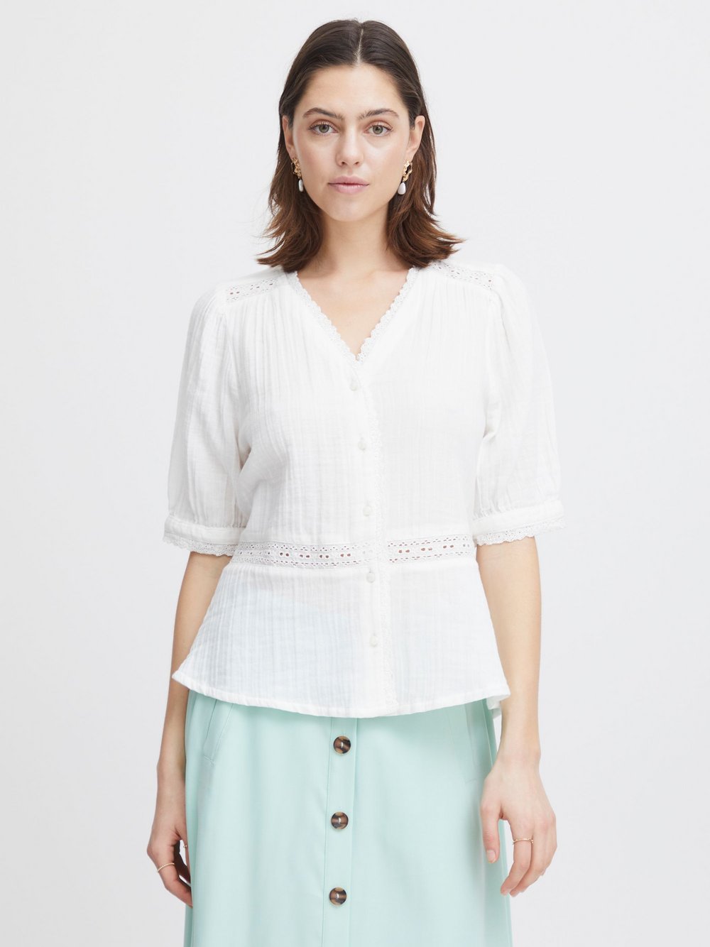 Atelier Rêve Bluse Damen Baumwolle weiß, 34