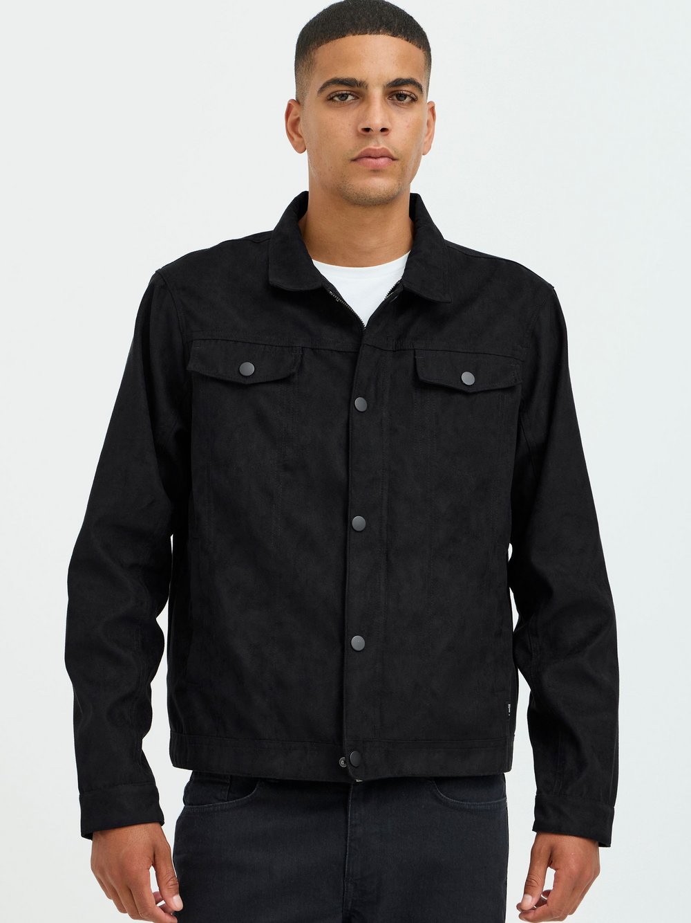 BLEND Lederimitatjacke Herren schwarz, S