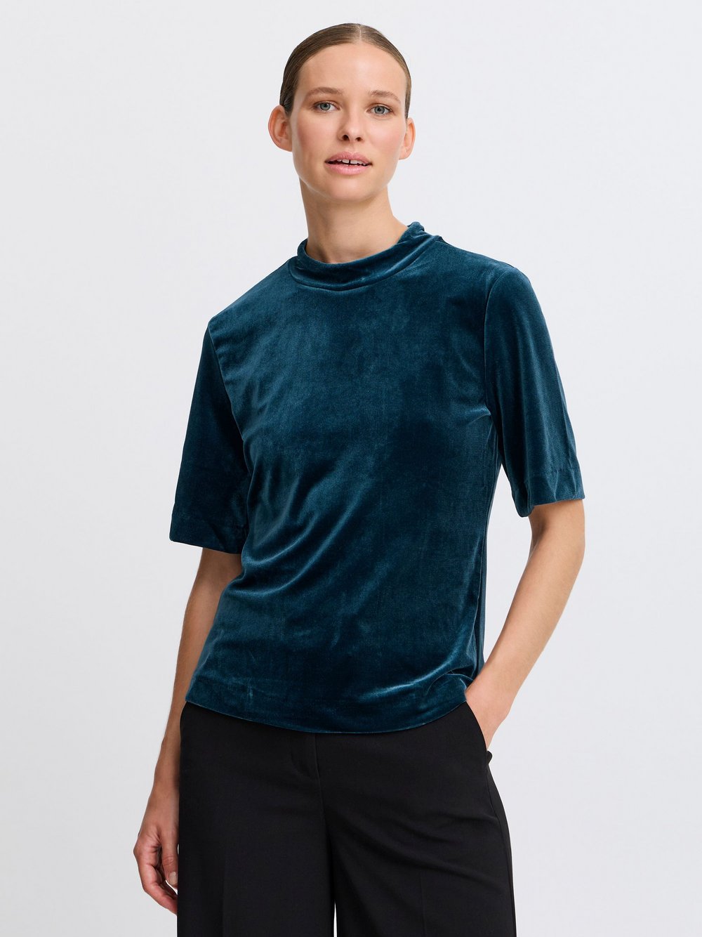 B.Young Kurzarmbluse Damen blau, XXL