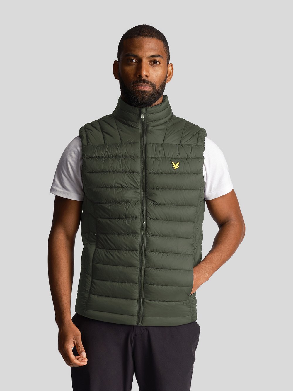 Lyle & Scott Steppweste Herren Polyamid grün, L