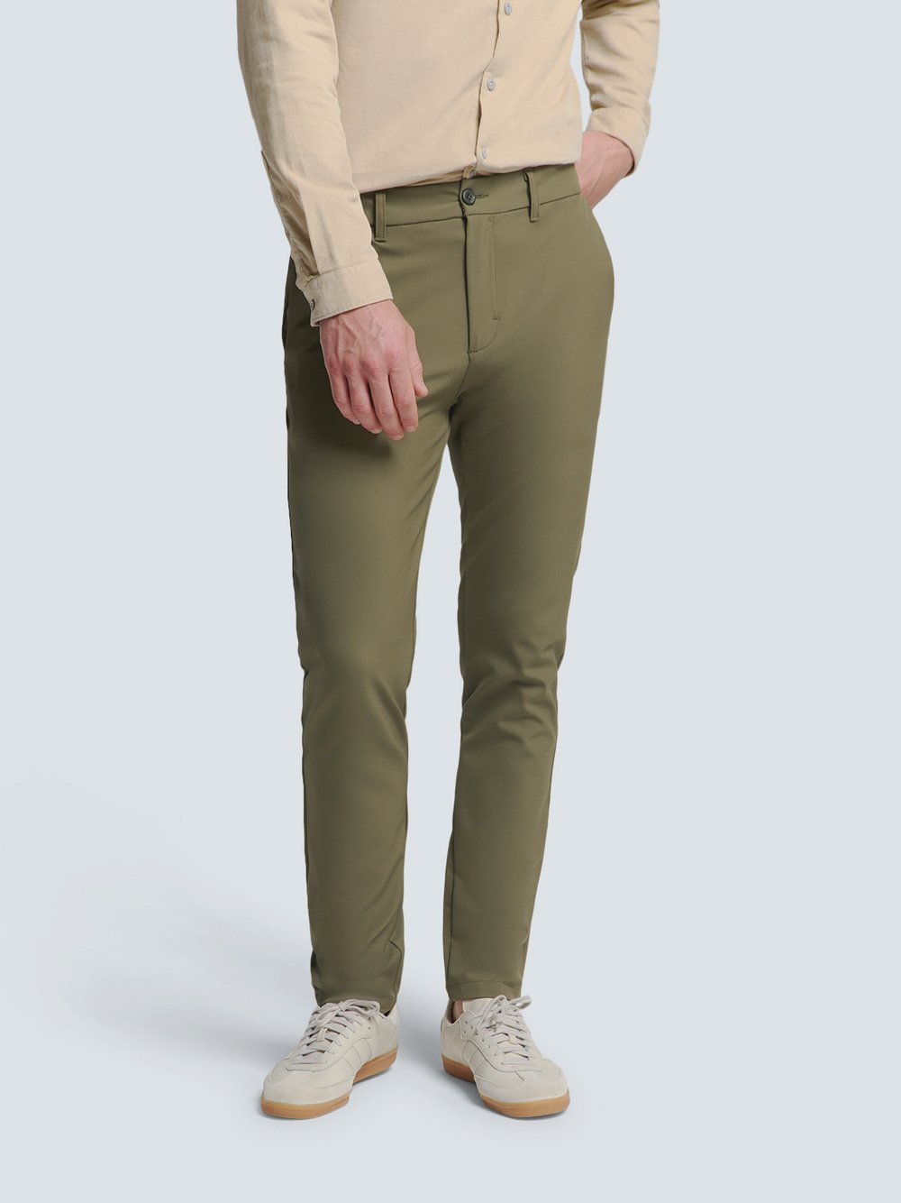 Thumbnail - No Excess Stretch Chino Herren Polyamid grün, L