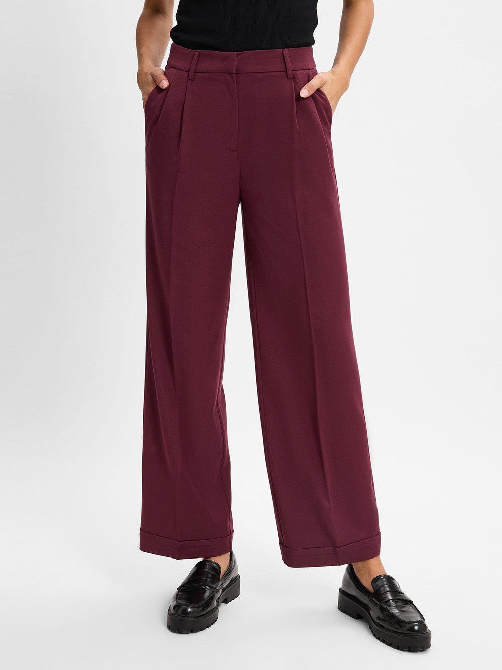 zero Bundfaltenhose Damen rot, 44