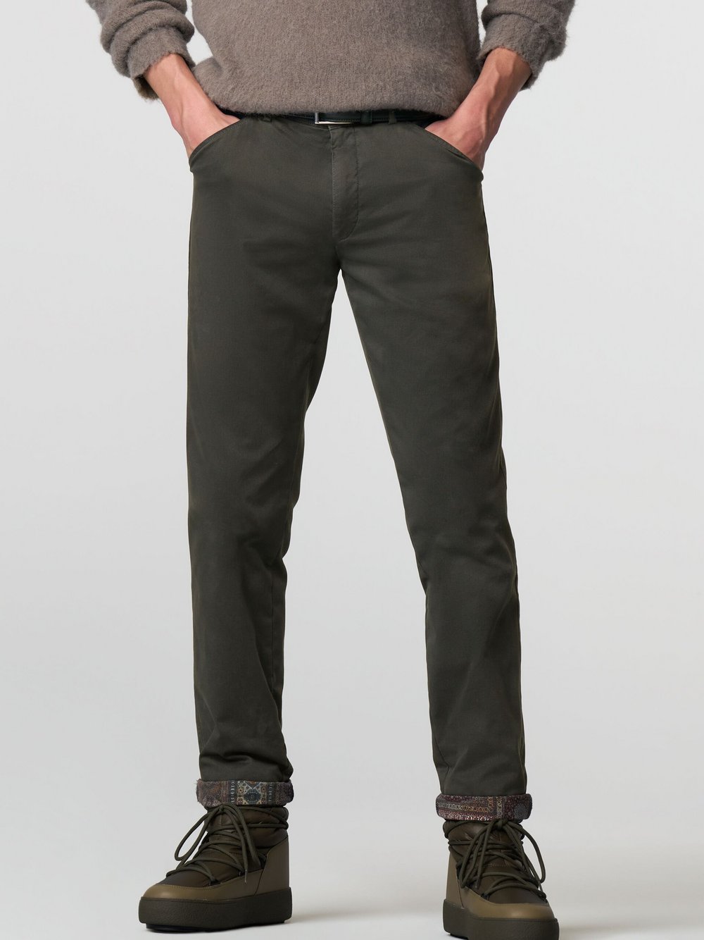 MEYER Thermo Chino Herren Baumwolle grau, 24