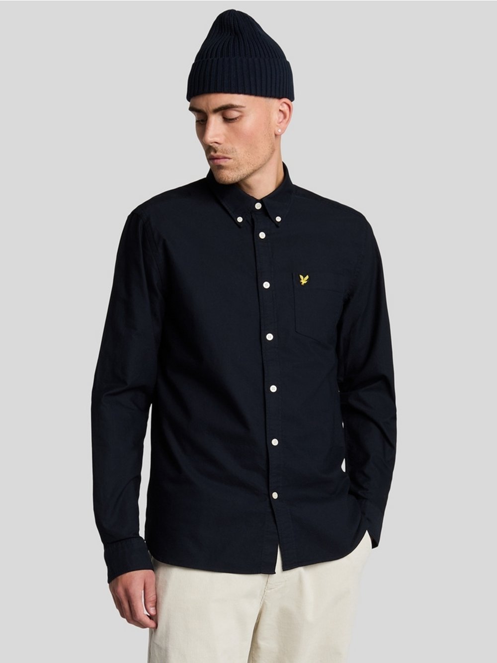 Lyle & Scott Hemd Herren Regular Fit Baumwolle blau, S