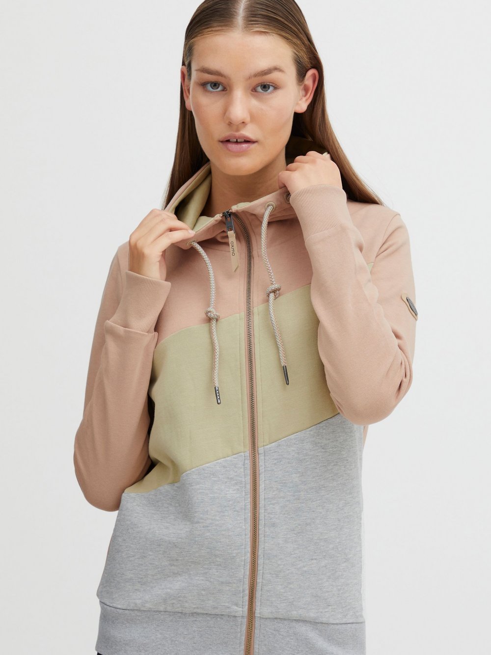 OXMO Kapuzensweatjacke Damen rosa, XXL