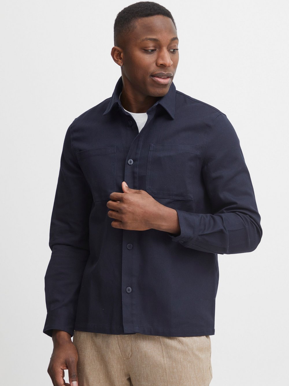 Thumbnail - CASUAL FRIDAY Langarmhemd Herren Regular Fit Baumwolle blau, XXL