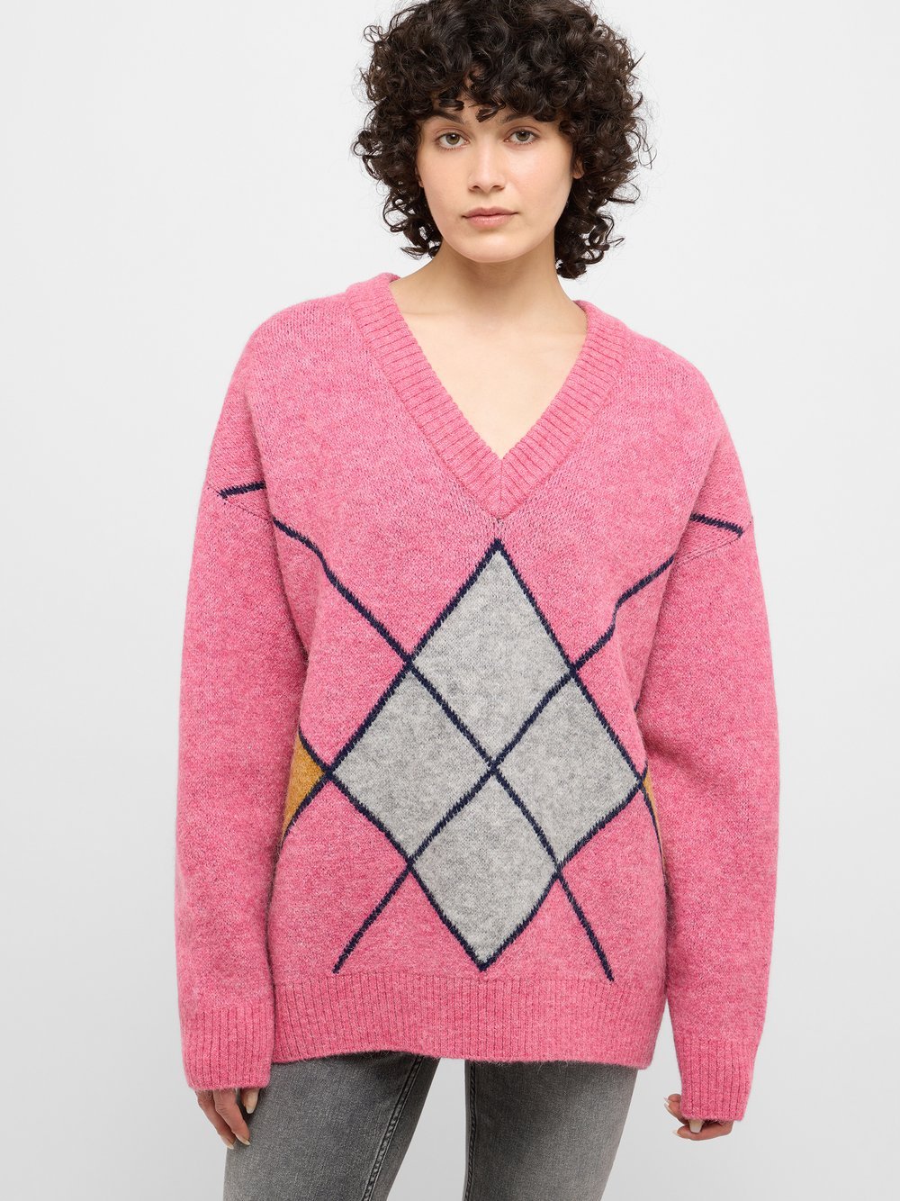 Mustang Strickpullover Damen pink gemustert, L