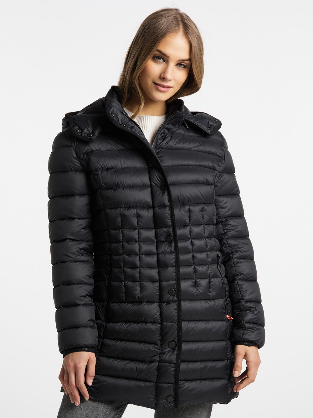 Frieda & Freddies Langjacke Damen schwarz gemustert, 44