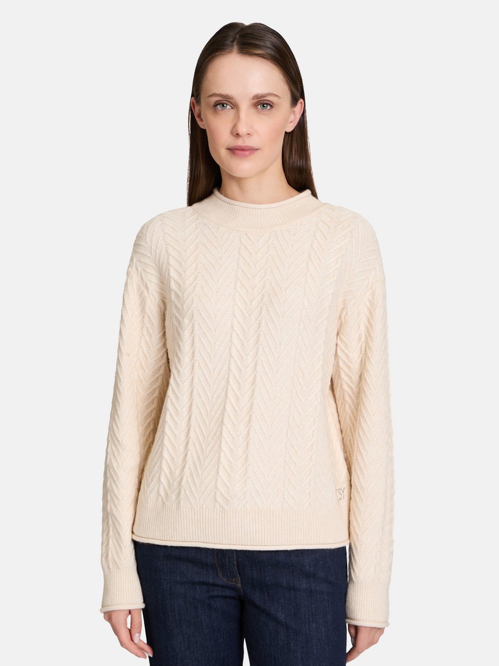 Betty Barclay Grobstrick-Pullover Damen Viskose beige gemustert, 40