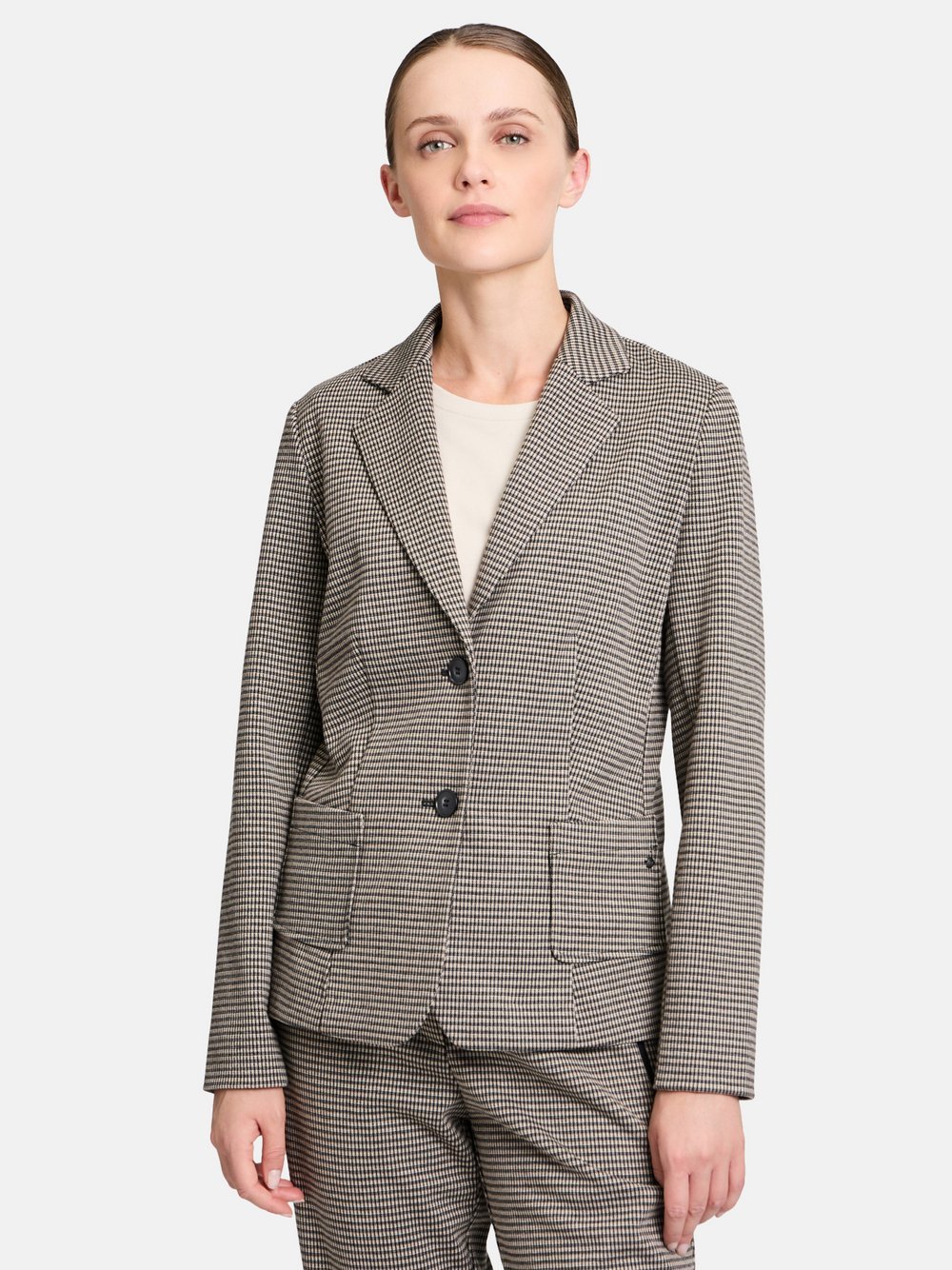 Betty & Co Kurzblazer Damen schwarz kariert, 36