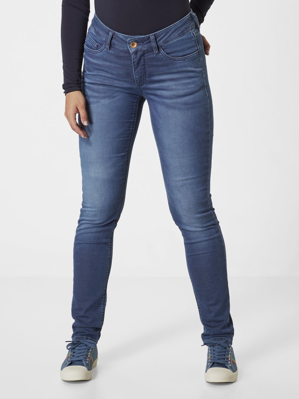 Paddock`s 5-Pocket Jeans, Joggdenim Damen Baumwolle blau, 36-32