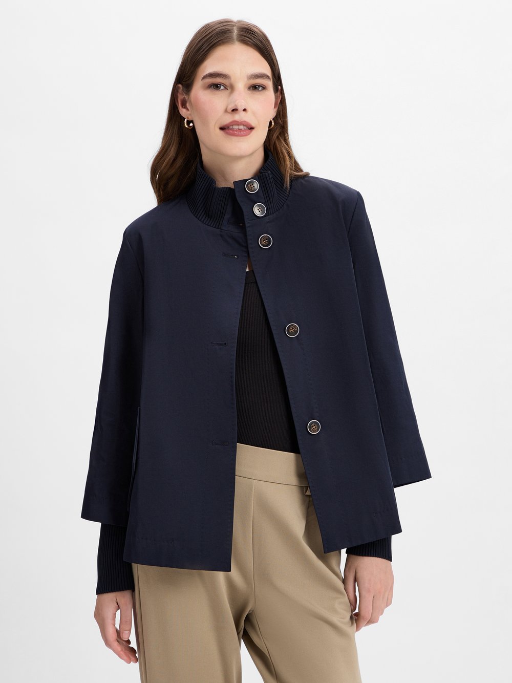 s.Oliver BLACK LABEL Übergangsjacke Damen Baumwolle blau, 34