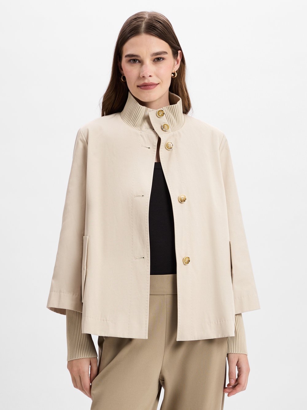 s.Oliver BLACK LABEL Übergangsjacke Damen Baumwolle beige, 46