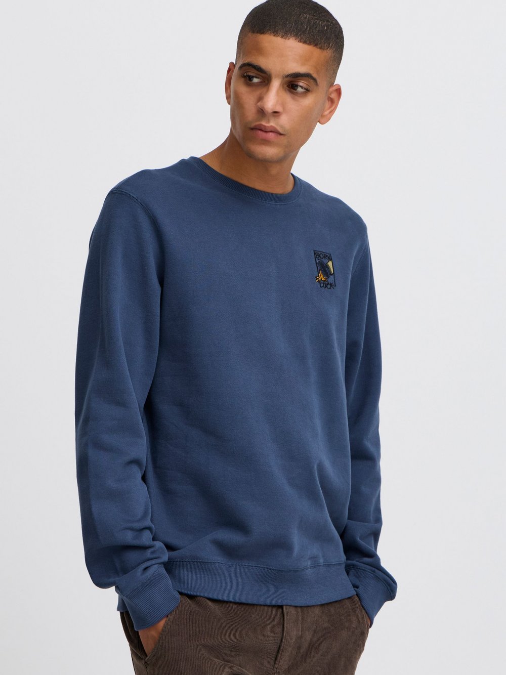 BLEND Sweatshirt Herren Baumwolle blau bedruckt, XXXL