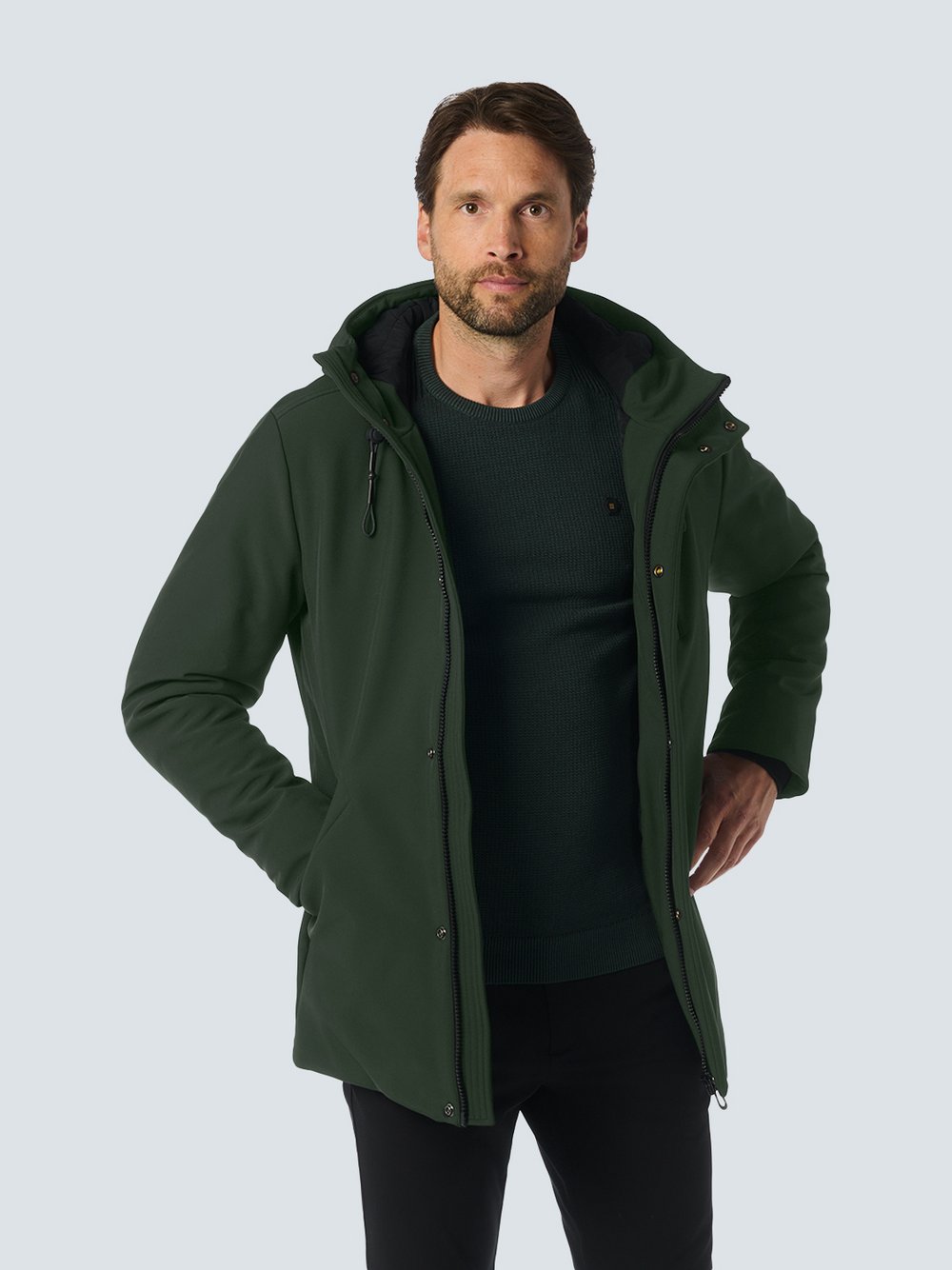 No Excess Softshell-Jacke mit Kapuze Herren grün, XXL
