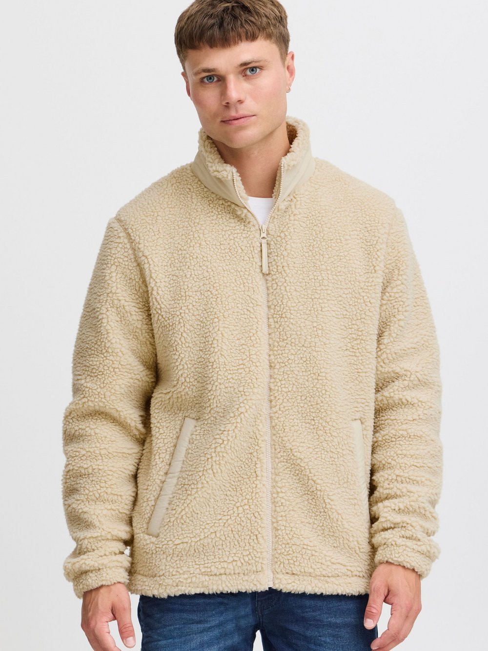 BLEND Fellimitatjacke Herren beige, L