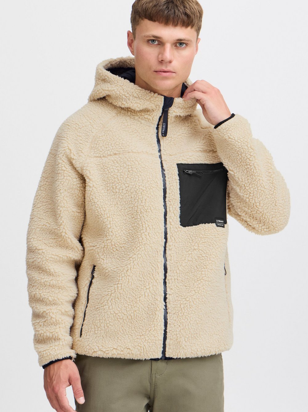 11 Project Fellimitatjacke Herren beige, XL