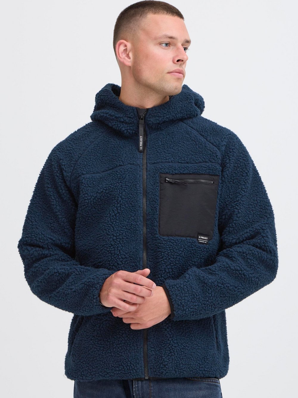 11 Project Fellimitatjacke Herren blau, XXXL
