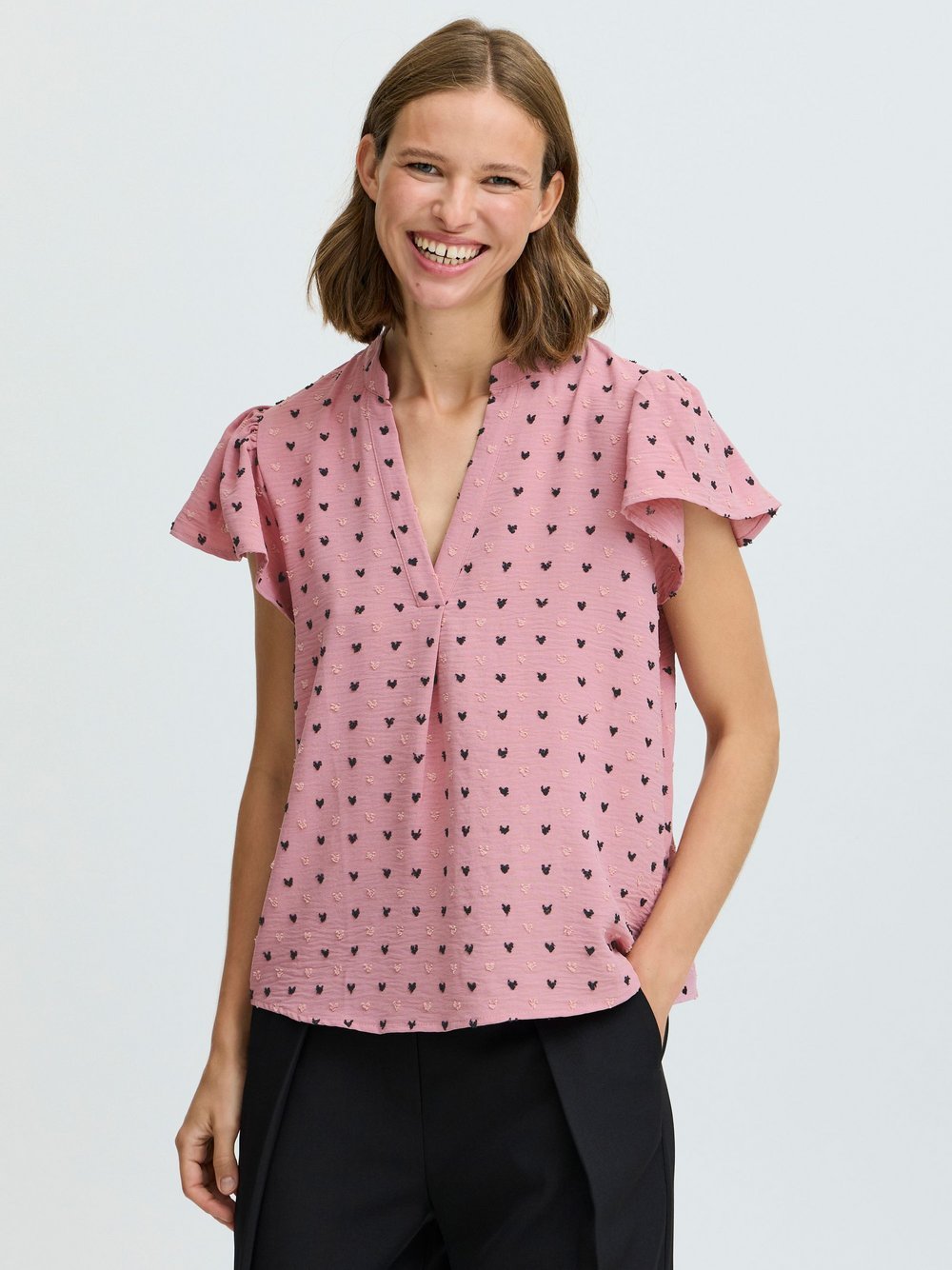 B.Young Bluse Damen rosa gemustert, 38