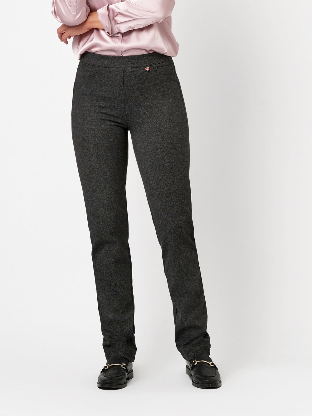Thumbnail - Relaxed Hose Damen Viskose schwarz meliert, 19