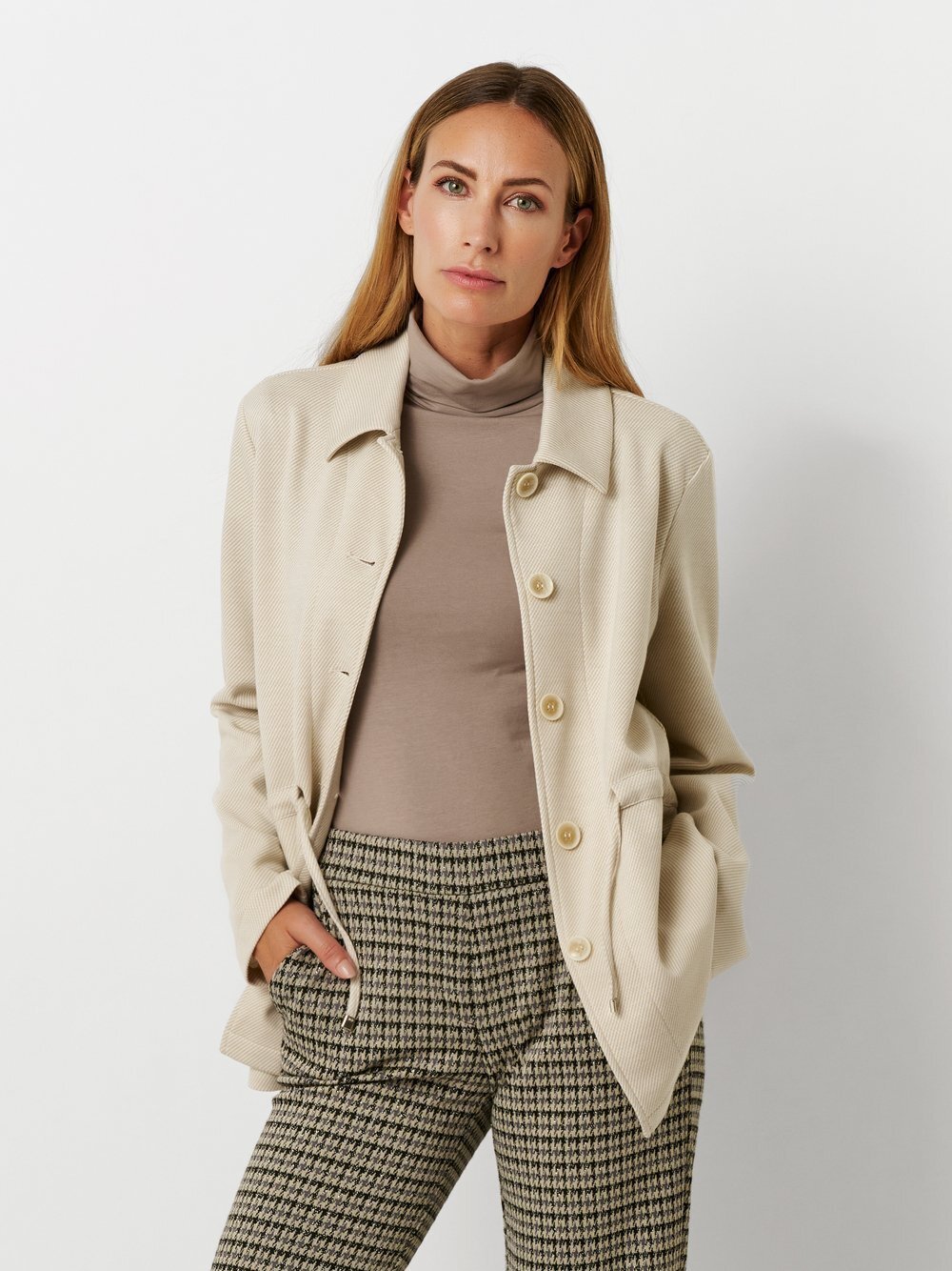 TONI Jacke Damen Viskose beige strukturiert, 38