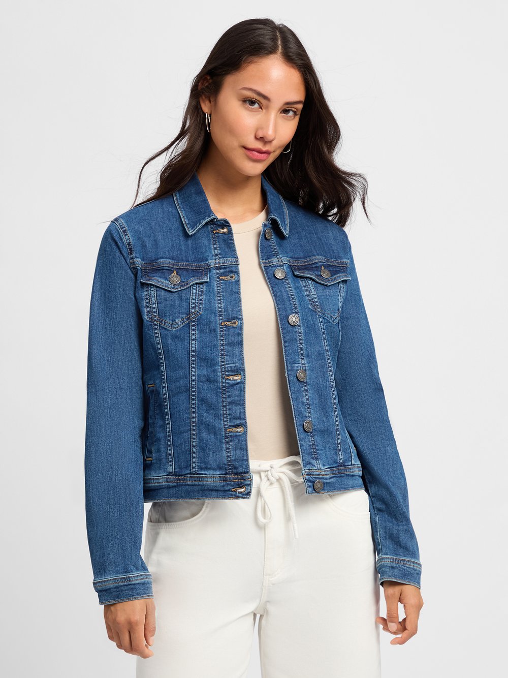 Thumbnail - More & More Jeansjacke Damen Baumwolle blau, 44
