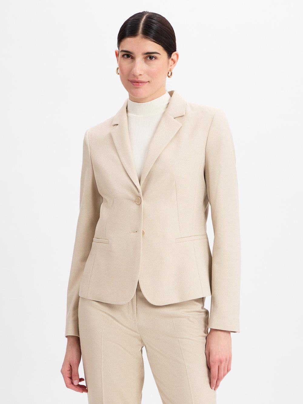 More & More Blazer Damen beige strukturiert, 44